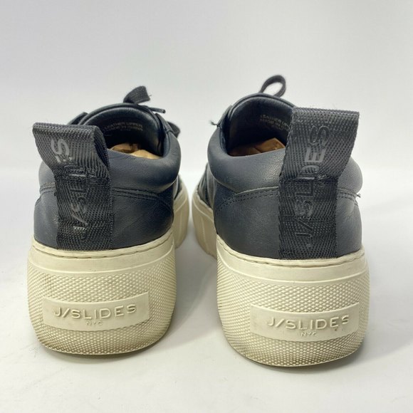 J/Slides Womens Courto Black Leather Lace Up Platform Sneakers Shoes Size 6.5 M - Picture 8 of 11